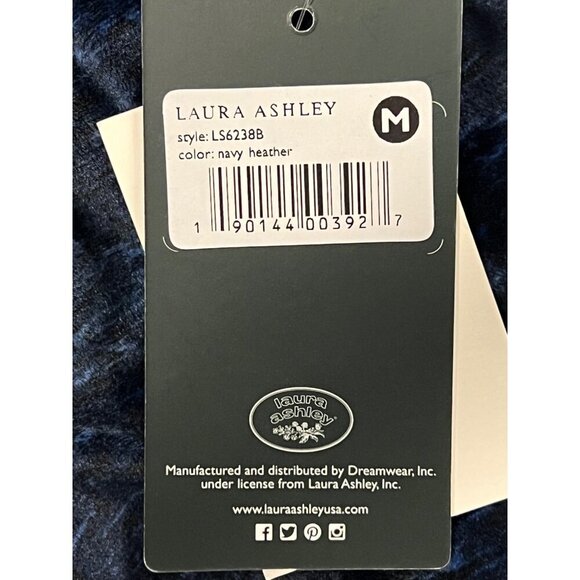 Laura Ashley Womens Navy Heather Lounge Pants Size Medium M Velour Comfort New - Picture 7 of 8